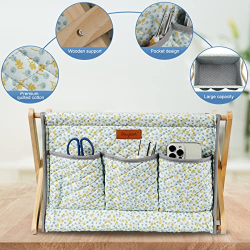 Image of Yarn Caddy Large Size Yarn Storage Organizer for Yarn Skeins-Organizer for Crochet Hooks Knitting Needles Other Accessories (Rose-Grey)