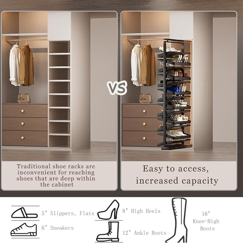 Étagère à chaussures réglable et meuble de rangement vertical 11 niveaux