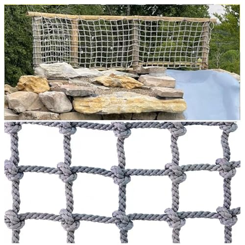 Filet de sécurité robuste de 2 x 2 m avec échelle en corde de 8 mm