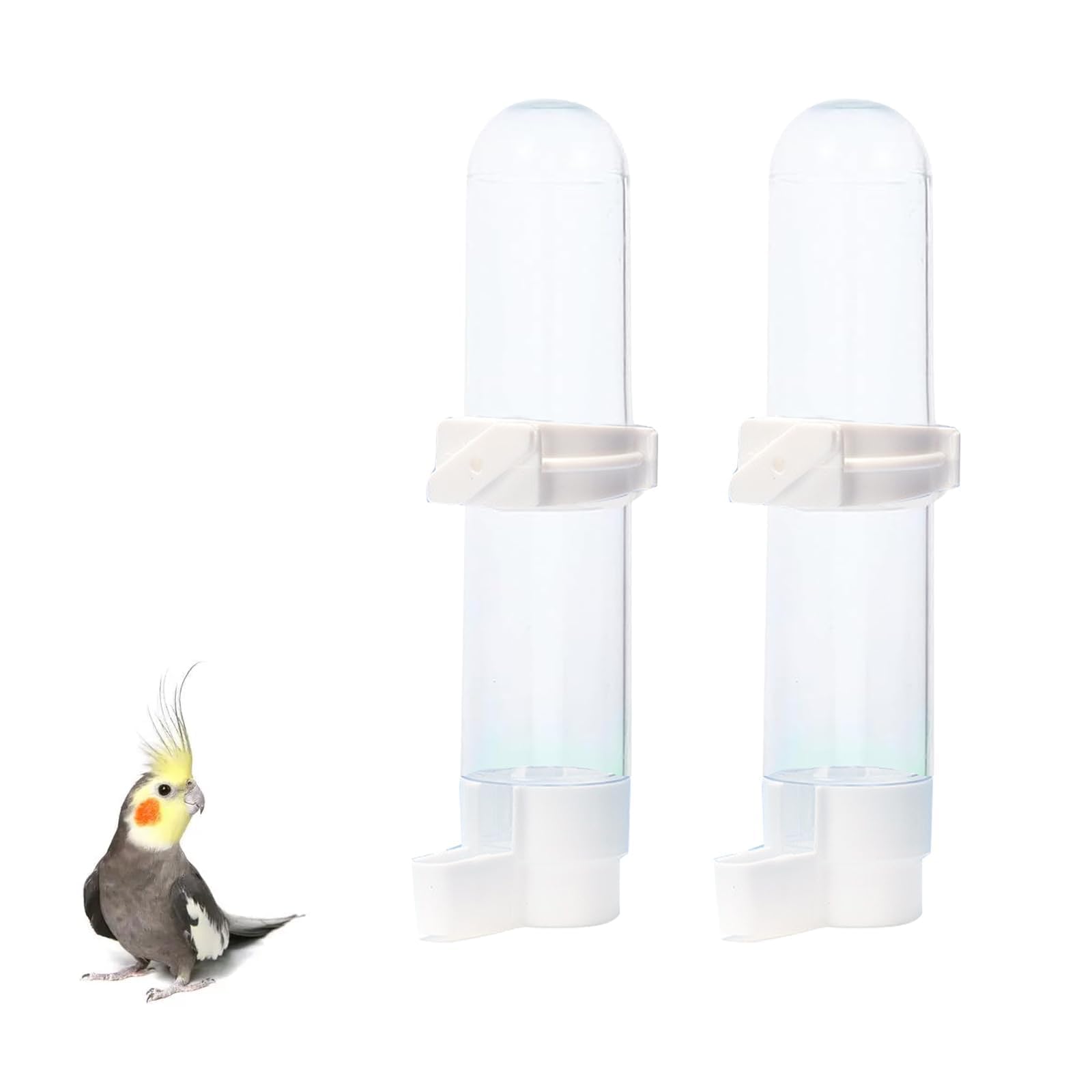 2PCS Bird Water Feeder, Budgie Water Dispenser for Bird Cage