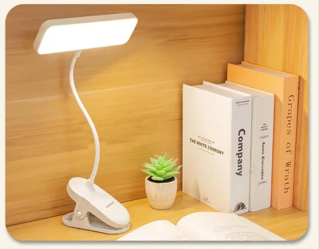Lampara Flexo led escritorio con pinza y cuello flexible, batería, tres temperaturas de luz y regulación de intensidad