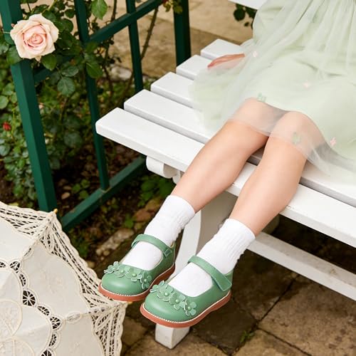 Image of Flaryzone Toddler Little Girl Mary Jane School Uniform Oxfords Flat Dress Shoes