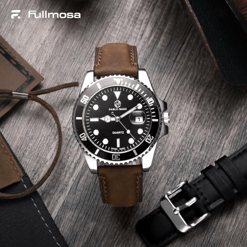 Image of Fullmosa 2 Pack 20mm Leather Watch Bands Quick Release Watch Strap for Men Women, Soft Replacement Strap Wristband with Stainless Steel Buckle,20mm Saddle Brown&Silver /Black&Silver | 2 Pack Straps for Vivoactive 6 /5, Venu Sq /Sq 2, Samsung Galaxy 7 /6 /5, Gear S2 Classic, Saddle Brown+Silver /Black+Silver