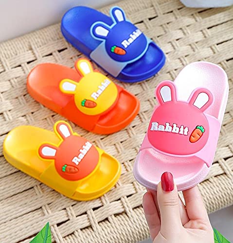 Non-Slip Summer Beach Water Shoes Little Boys Girls Shower Pool Slippers,Kids Girls Cartoon Rabbit Slide Sandals,4