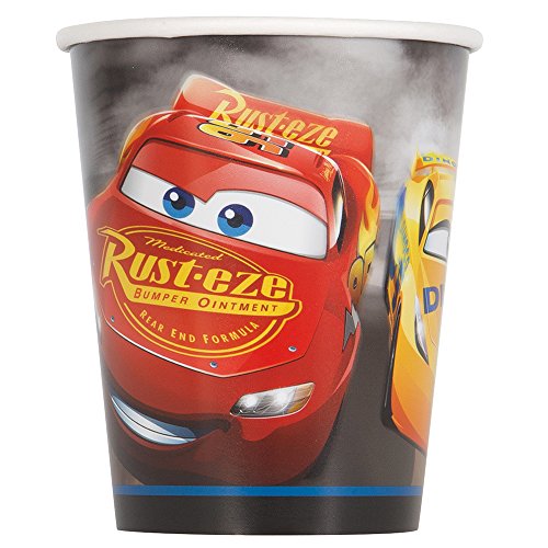 Disney Cars Party Paper Cups - 9 Oz | Multicolor | 8 Pcs #TOP30