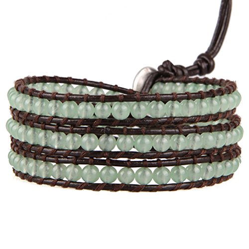 Image of KELITCH Skull 3 Wrap Leather Bracelet Punk Beaded Bracelets Stackable Gothic Bangle Bracelets