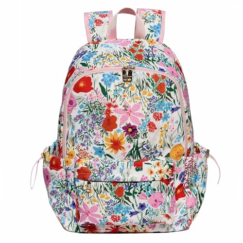 ESVAN Personalized Gifts Backpack Canvas Linen Nylon 17 inch Laptop Bag for Women Casual College