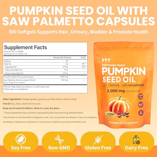 PYY Pumpkin Seed Oil and Saw Palmetto Softgels