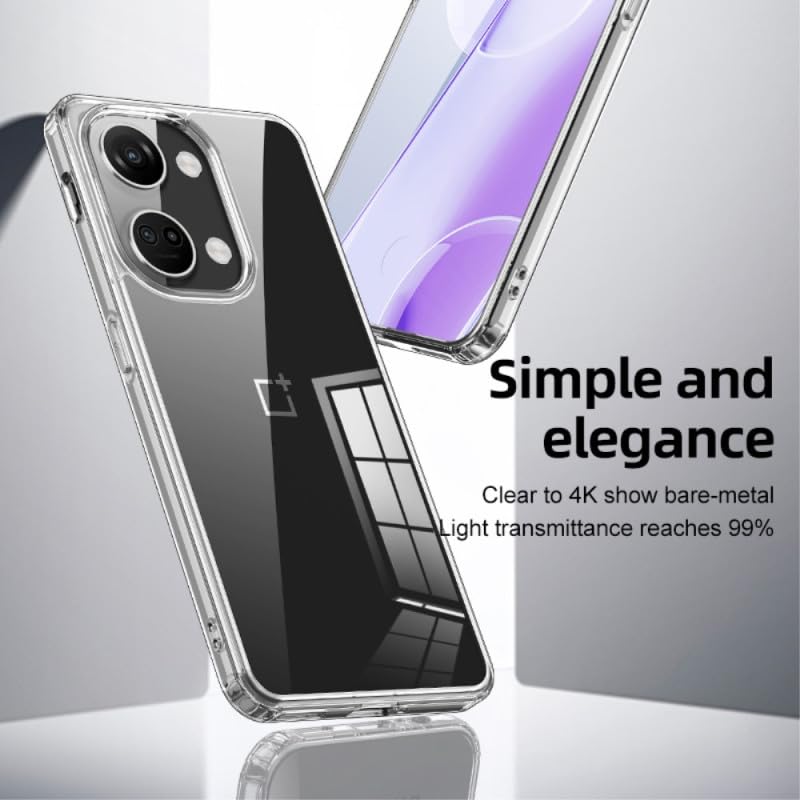 Image of IQShield EvoClear Back Cover Case for Oneplus Nord 3 Shockproof Bumper Protective Covers Cases, Anti-Scratch Hard PC, for Women, Men - Clear