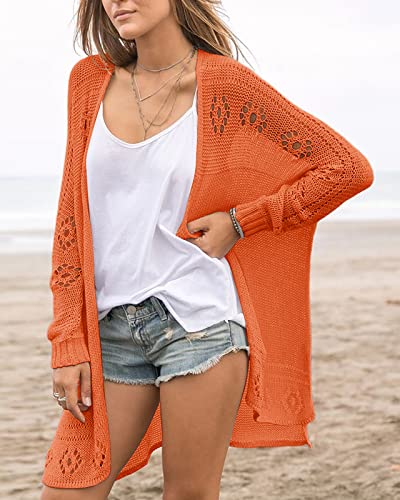 Image of Misassy Womens Open Front Knit Sheer Cardigans Summer Boho Lightweight Long Sleeve Kimono Long Sweater