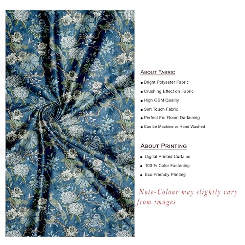 Image of Ultimate Trends Polyester Room Darkening Curtains for Doors and Window, Eyelets Curtain Block Up to 65% to 70% Sunlights, 7 FEET Packof 2,Deep Teal Blue