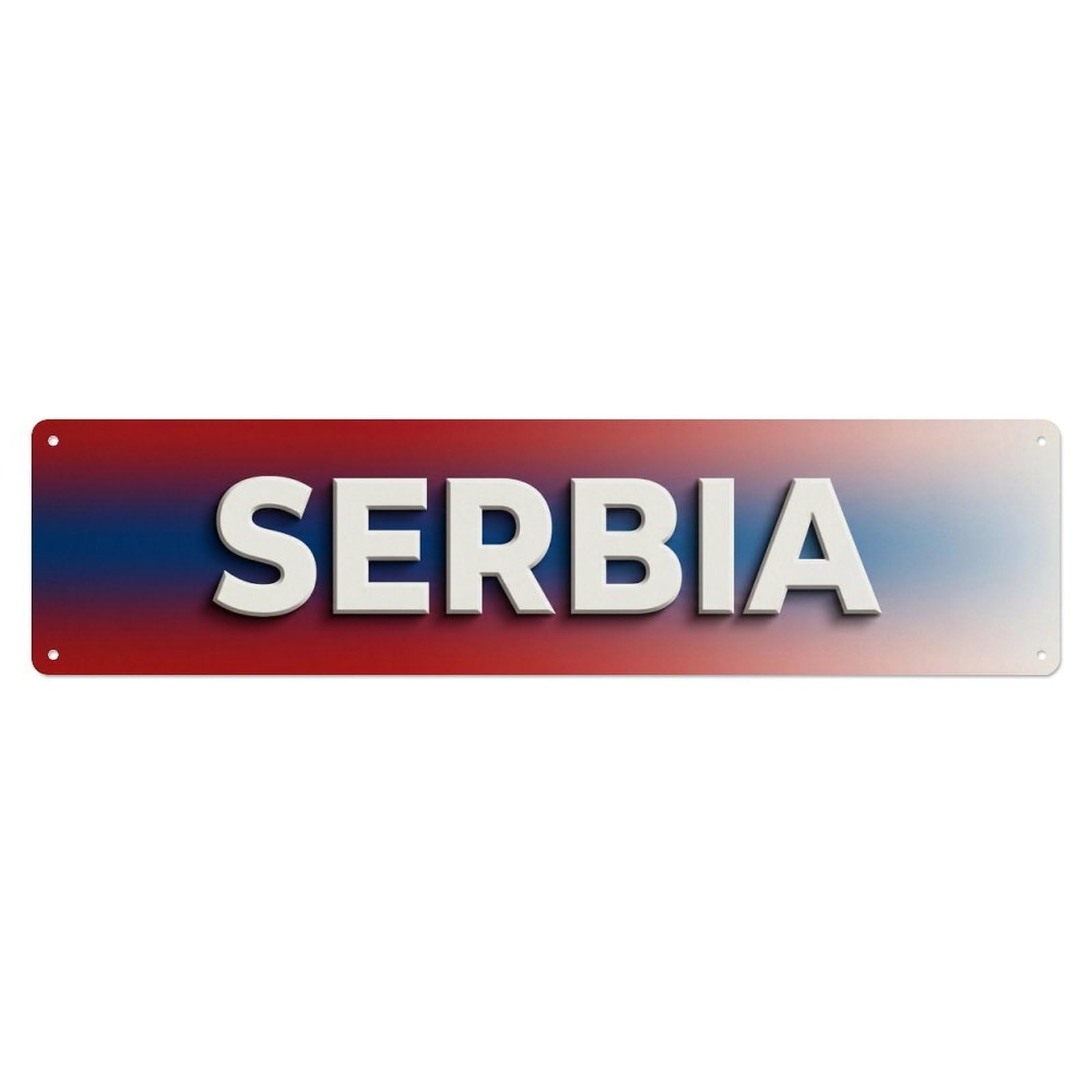 Vintage Serbia Flag Pattern Metal Tin Sign