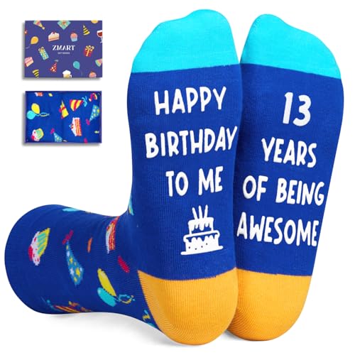 Zmart 13th Birthday Gift Ideas Socks - 13th Birthday Gifts for Teen Boys Girls 13, 13 Year Old Gift Ideas