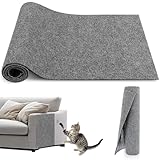 Self-Adhesive Cat Scratch Mat Trimmable Cat Scratching Post Carpet 39in Durable Carpet Mat Pad Replacement for Cat Tree Shelves Post Couch, Furniture, Walls & Doors DIY Cat Climbing Mat (Light Gray)