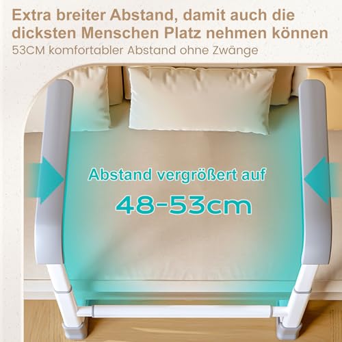 Aufstehhilfe Sofa, 2-Fach Höhenverstellbare & 2-Fach Breitenverstellbar Gehhilfe für Senioren, Mobilitätshilfe für den Alltag, Rutschfest & Starke Tragfähigkeit Handläufe für Senioren und Behinderte
