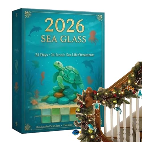 Décoration de l'Avent en verre de mer acrylique 2D calendrier compte à rebours 24 jours voiture