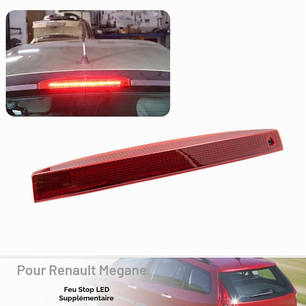 Lentille rouge LED rouge 3ème feu stop pour Renault Megane II MK2 Estate Feu de stop feux arrière central haut monté,OEM#:8200175538