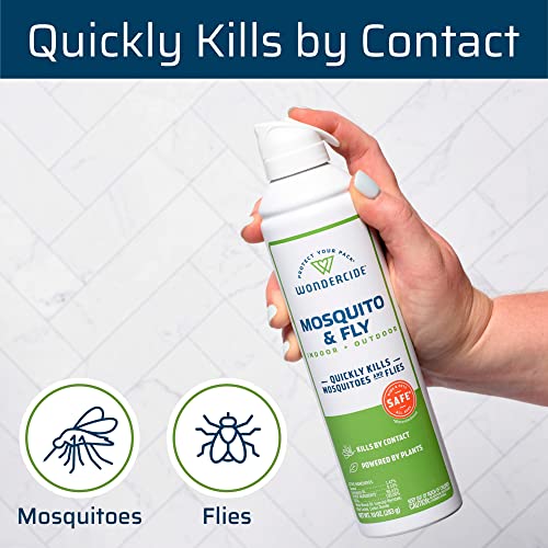 Wondercide - Mosquito And Fly Aerosol Spray - Fly, Gnat, Flying Bug, Mosquito Killer With Natural Essential Oils - Quick Kill For Outdoor And Indoor Areas - Pet And Family Safe - 10 Oz - 2 Pack #TOP1