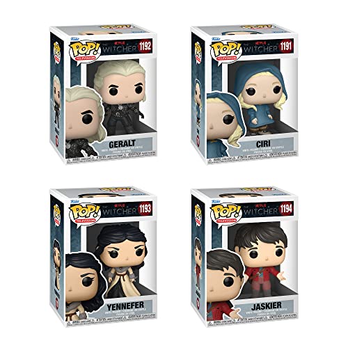 Funko Pop! TV Witcher - Juego de 4 unidades - Ciri, Geralt, Yennefer y Jaskier (Red Outfit)
