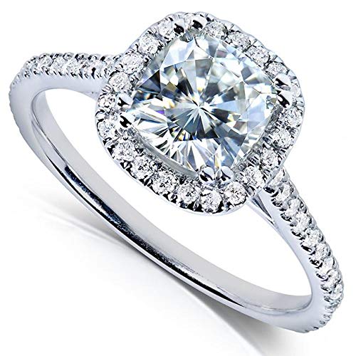 Kobelli Cushion-Cut Moissanite Engagement Ring 1 1/3 Ctw 14K White Gold, Size 10.5 #TOP28