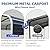Zynfylus 10x15 Metal Carport with Base Fixings Heavy Duty Garage Outdoor Chrome Plated Frame and Sheet Metal Construction Suitable for Boats, Cars, Tractors and Agricultural Equipment, Dark Gray