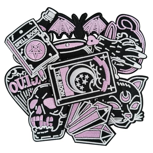 ZESION Halloween Iron-On Patches for Dresses Hats Jeans Pants Jackets Backpack Repair and Decorative Embroidered Applique Patches - 12 Pcs