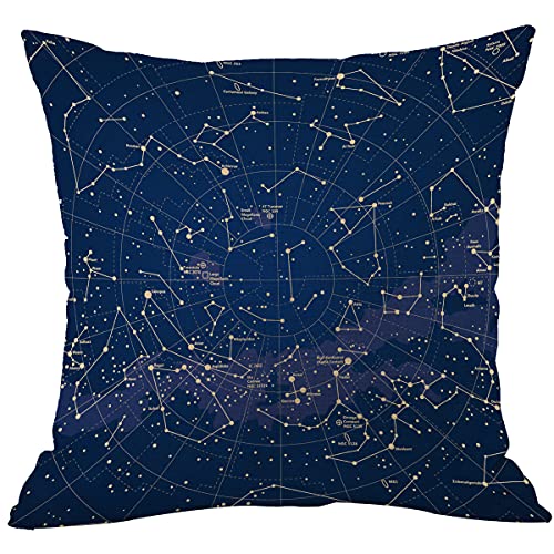 Housses de coussin carrées en coton et lin avec motif carte des étoiles