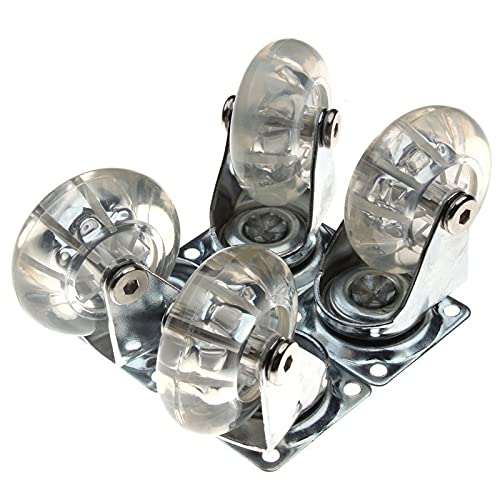 Ensemble de roulettes pivotantes de 2 Pouces pour Chaise de Bureau, roulettes pivotantes Transparentes