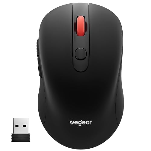 wegear USB Wireless Mouse for Laptop PC Mac 2.4GHz Cordless Mouse-Black