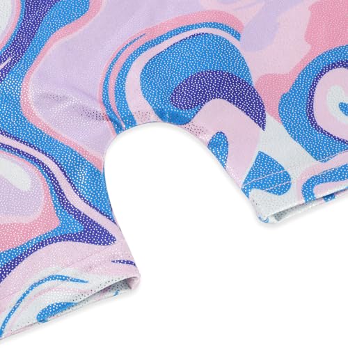 Image of EQSJIU Gymnastics Leotards for Girls Kids Rainbow Mosaic Mermaid Butterfly Stars Leopard Galaxy Tie Dye Cosmos Leopard