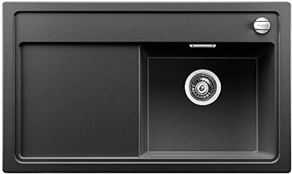 Blanco Zenar 45 S Silgranit Puradur with Inset Kitchen Sink & Glass Cutting Board, Basin Right, black, 519251