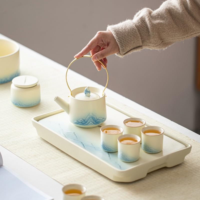 Ceramiczny dzbanek do herbaty, Ceramiczny czajniczek 330 ml sypkich liści herbaty Kung Fu zestaw do Home Office Travel
