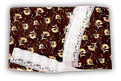 Image of The Furnishing Tree Round Shape 4 Seater Table Cover WxL 60x60 inches with White Border lace