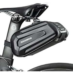 ROCKBROS Fiets zadeltas, fietstas, waterafstotend, 3D harde schaal, fietszadeltas met snelsluiting voor MTB racefiets, inhoud 1,8 l
