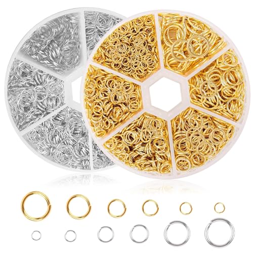 Biegeringe Schmuckherstellung Ringe Schmuck 2020 Stk Spaltringe Offene Biegeringe Sprungringe Gold Silber Metall Jump Rings für DIY