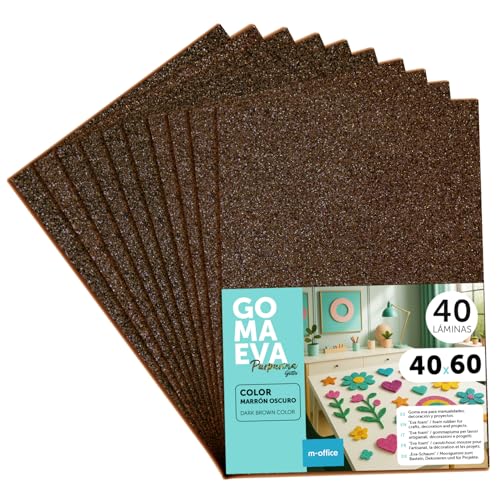 m-office Moosgummi Platten mit Glitzer 40x60cm, Bunte EVA Foam Bastelplatten für Kinder, DIY, Schule, Deko & Kunstprojekte… – Ansicht 1
