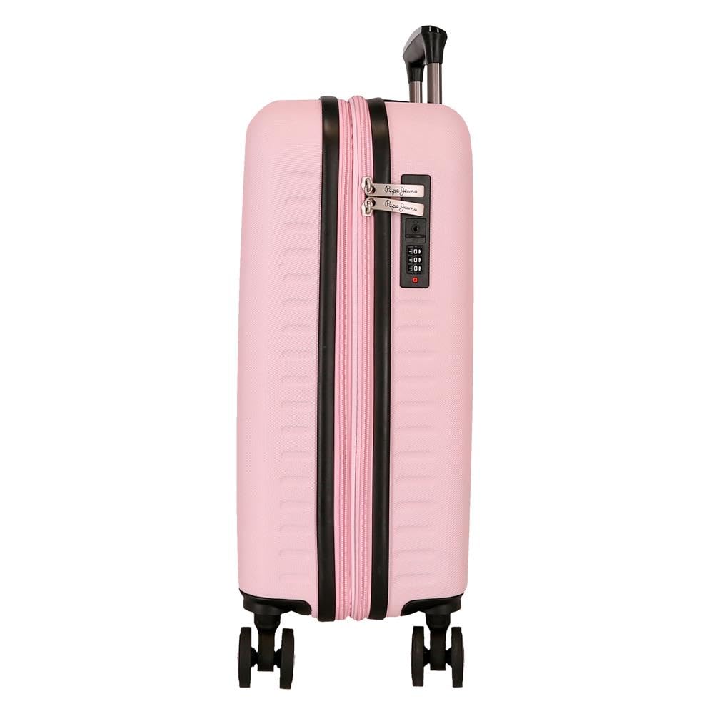 Pepe Jeans Montana Maleta de Cabina Rosa Claro 40x55x20 cm Rígida ABS Cierre TSA Integrado 37L 2,6kg 4 Ruedas Dobles Equipaje de Mano by Joumma Bags