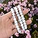 Adabele 1pc Real Natural White Howlite Gemstone Beaded Bracelet 7 inch Stretch Chakra Healing Crystal Stone Jewelry Energy Quartz Rock GB8-23