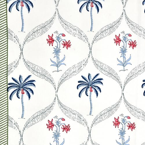 Image of DE CAMA Since 1997 | 100% Cotton 300 TC Premium King Size Bedsheet for Double Bed (90 x 108 Inch) with 2 Pillow Covers Set (17 x 27 Inch) Designer Printed Bedsheet Set - Magestic,White