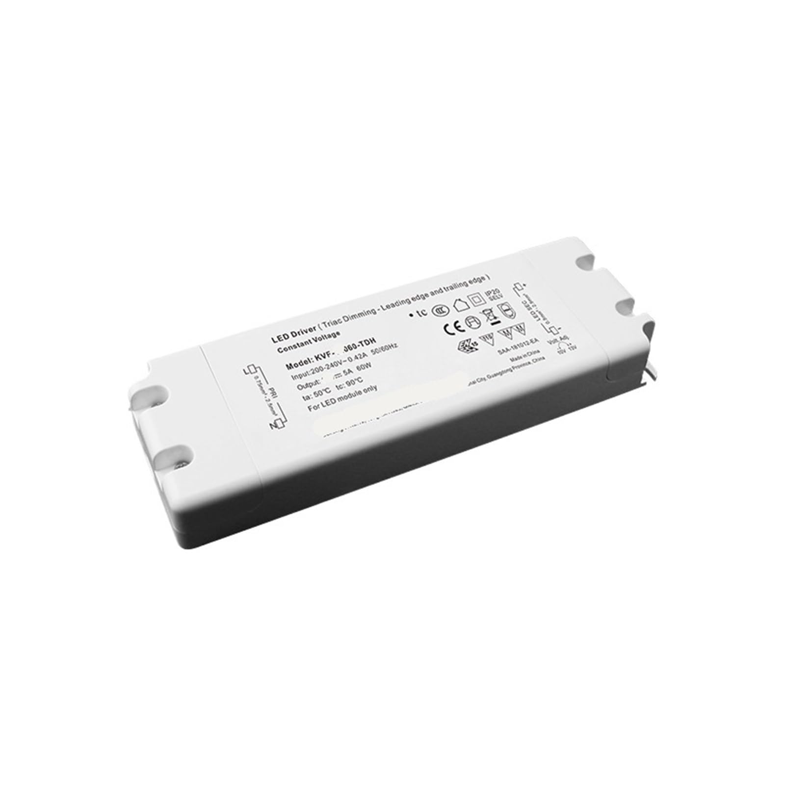 PWANUIGTE 12v 24v 48v Light Strip Controller Transformer 30w 600w Constant Voltage Waterproof thyristor dimming led Driver Power(48V 1.25A 60W)
