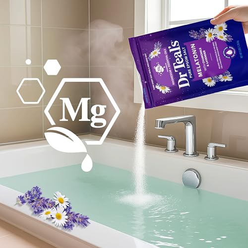 Dr Teal's Epsom Salt Magnesium Soak, Sleep Blend with Melatonin, Lavender & Chamomile Essential Oils, 3 lbs - image 5