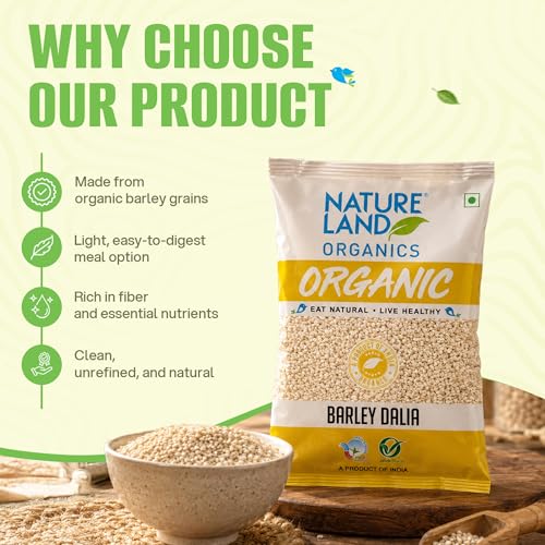 Image of Natureland Organics Barley Dalia 500 Gm - Organic Dalia