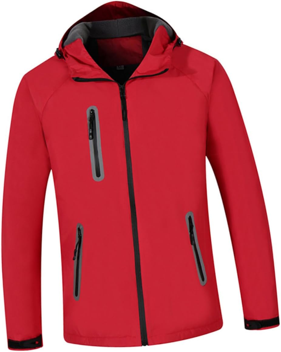 Hooded Coat for Skiing Hiking and Outdoor Activities Warm Fleece Lining Windproof Design