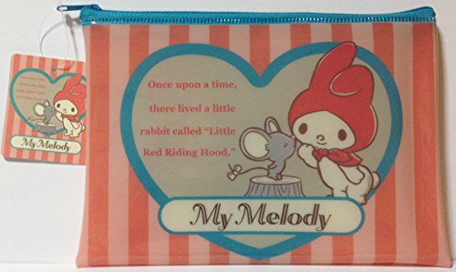 SANRIO マイメロディアクセサリー コスメティック フラット ビニール ポーチ ファスナー ケース バッグ 20×14.5cm