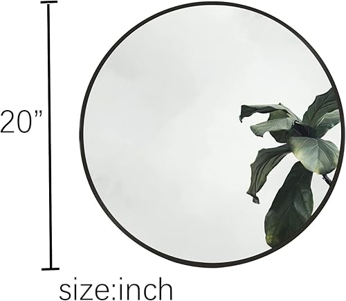 Miniatura 3 de RIDFYRound Mirror,Round Black Mirror,Metal Frame Circle Mirrors,Wall Mirror for Entryway, Bathroom, Living Room (20inch)
