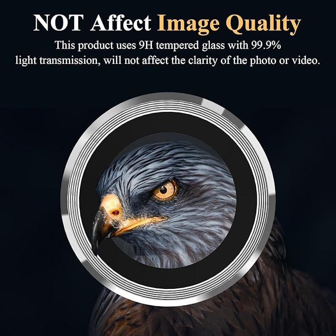 Image of CLITZ Camera Lens Protector for Samsung Galaxy S25+ / S25 Plus 5G, 9H Tempered Glass Metal Individual Ring Cover,HD Clear, 1 Set (Silver)