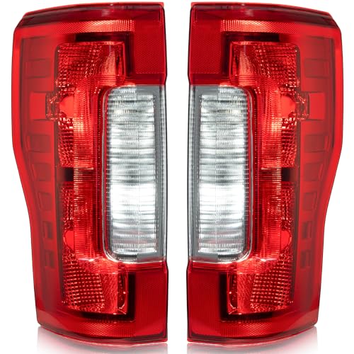 Tektend Tail Light Assembly Compatible with 2017 2018 2019 Ford F-250 F-350 Super Duty Tail Lights Rear Brake Lamps Replacement Taillights without Bulbs and Wiring Harness Passenger and Driver Side