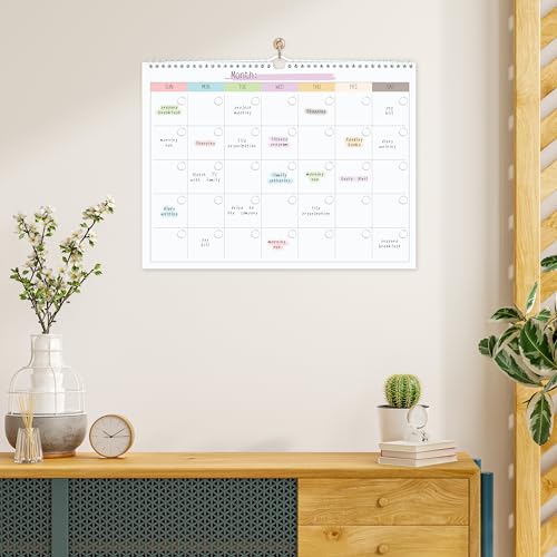 blank monthly weekly wall calendar undated monthly planner note pad for organizing home office 14534x 11534