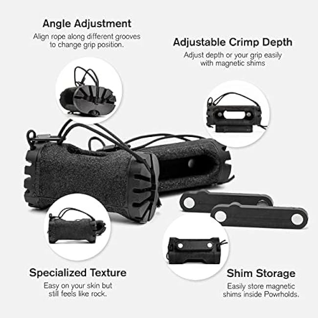 Duonamic PowrHolds Grip Strength Trainer | Portable Finger Training Tool for Climbers | Compact, Safe & Travel-Friendly | Pairs with Eleviia Doorway Pull Up Bar | Train at Home, Gym, or Outdoors