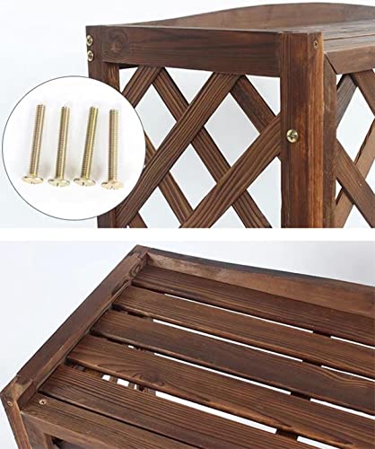 Support de fleurs en bois pour climatiseur et cache-compresseur de balcon - 6
